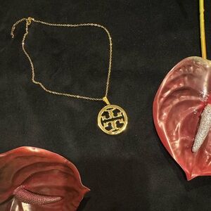 Tory Burch Gold Logo Pendant Necklace